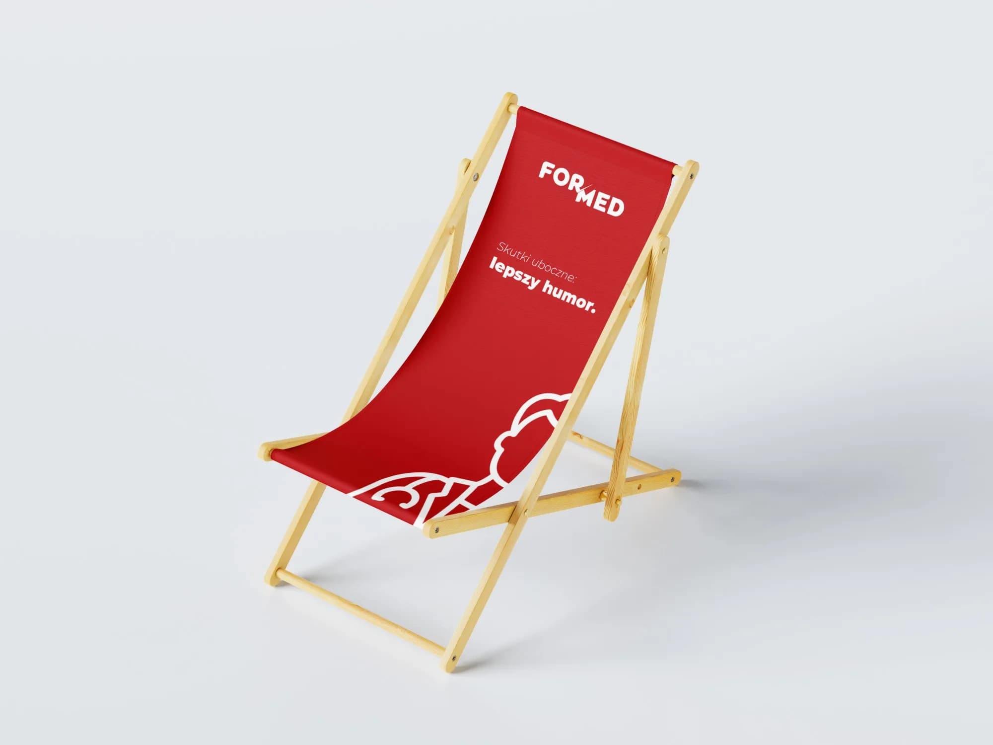FORMED deckchair with the line 'Side effects: a better mood.'
