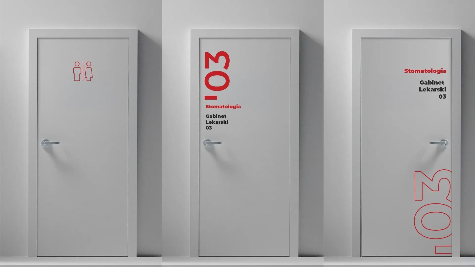 FORMED room signage: numbers and labels on the doors